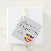 Étiquette Baked With Love, Bols Retro Colorés (En situation)