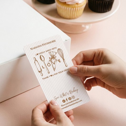 Étiquette Bakery Utensils Bake With Love Thank You Bakery