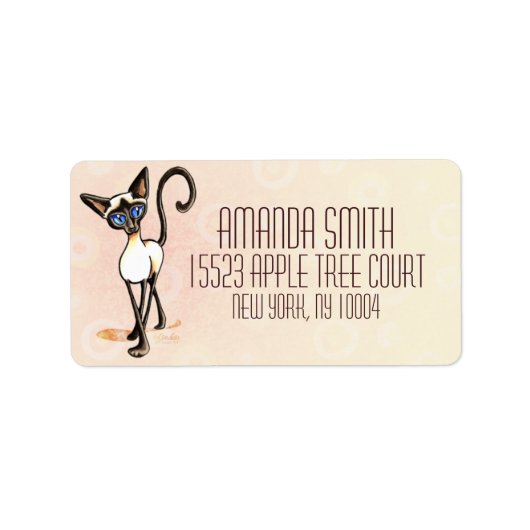 Étiquette Balai Siamese Point Crosswalk Off-Leash Art™ rose (Devant)