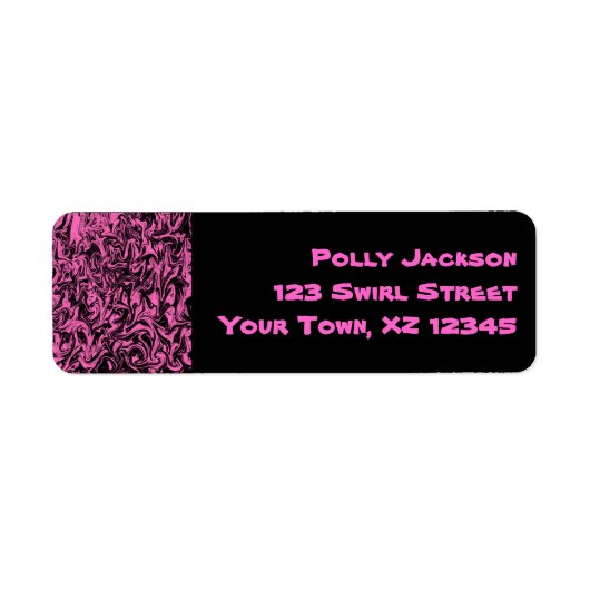 Étiquette Balayage noir et violet (Devant)