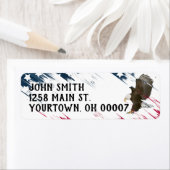 Étiquette Bald Eagle avec les États-Unis Drapeau graphique (En situation)