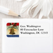 Étiquette bald eagle liberté bell patriotique art vintage (En situation)