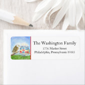 Étiquette Bald Eagle With Patriotic Cake (En situation)