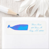 Étiquette baleine bleue nageant Thunder_Cove zazzle (En situation)