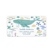 Étiquette Baleine Sous L'Adresse De La Mer (Devant)