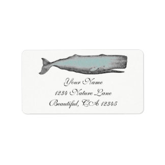 Étiquette Baleine victorienne vintage Black, White Beach Adr