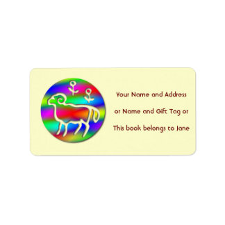 Étiquette Balise cadeau Aries Ram Star Sign Rainbow Name