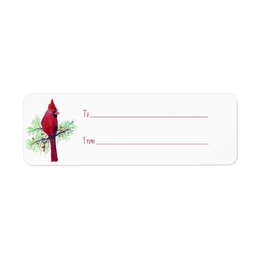 Étiquette Balise cadeau Cardinal de Noël personnalisée (Devant)