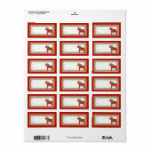 Étiquette Balise cadeau Cheval Dala scandinave (Feuille entière)