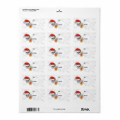 Étiquette Balise cadeau crâne de Noël (Feuille entière)