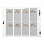 Étiquette Balise cadeau d'anniversaire BonBon Party Arc en c (Feuille entière)