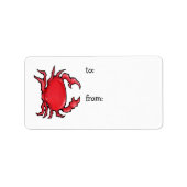 Étiquette Balise cadeau de crabe rouge (Devant)