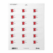 Étiquette Balise cadeau de crabe rouge (Feuille entière)