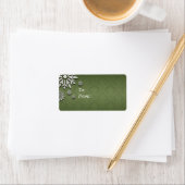 Étiquette Balise cadeau de flocon de neige vert et SIlver (En situation)