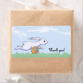 Étiquette Balise Cadeau de la fête de Merci de Pâques Rabbit (En situation)