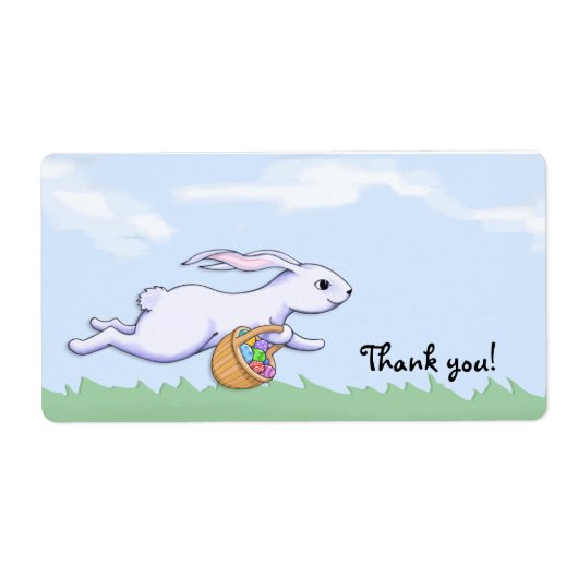 Étiquette Balise Cadeau de la fête de Merci de Pâques Rabbit (Devant)