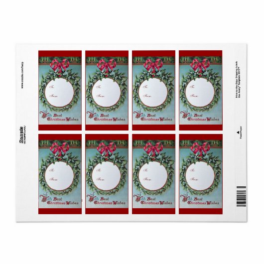 ÉTIQUETTE BALISE CADEAU DE LA PARTIE DE NOËL (Feuille entière)