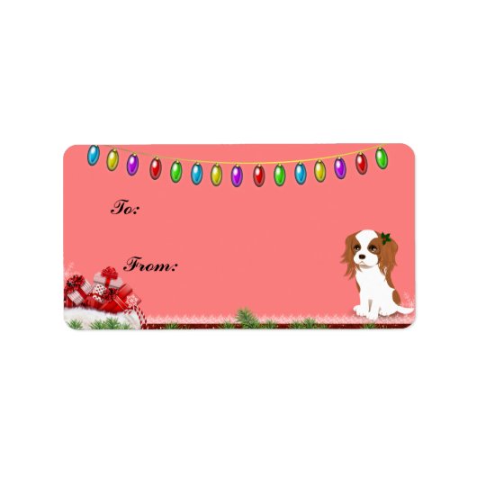 Étiquette Balise cadeau de Noël Cavalier King Charles Spanie (Devant)