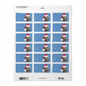 Étiquette Balise cadeau de Noël de chèvre de Père Noël (Feuille entière)