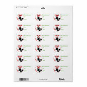 Étiquette Balise cadeau de Noël de chèvre nigérian (Feuille entière)