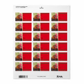 Étiquette Balise cadeau de Noël de coq noir de maran en cuiv (Feuille entière)