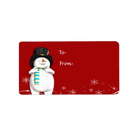 Étiquette Balise cadeau de Noël de Snowman (Devant)