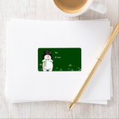 Étiquette Balise cadeau de Noël de Snowman (En situation)