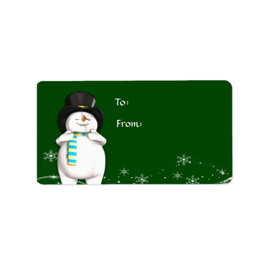 Étiquette Balise cadeau de Noël de Snowman (Devant)
