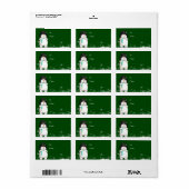 Étiquette Balise cadeau de Noël de Snowman (Feuille entière)