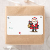 Étiquette Balise cadeau de Noël joli Santa Claus (de et vers (En situation)