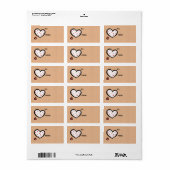 Étiquette Balise cadeau Dotty Heart kraft (Feuille entière)