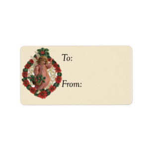 Étiquette Balise Cadeau Vintage Little Christmas Angel