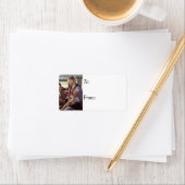 Étiquette Balise cadeau Vintage Madonna et Enfant (En situation)