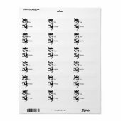 Étiquette Balise cadeau Zig Zag noir et blanc (Feuille entière)