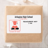 Étiquette Balise Classe Réunion / Graduation Corail noir Nom (En situation)