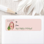 Étiquette Balise d'Aquarelle Cute Porcupine Cadeau de Noël É (En situation)