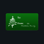 Étiquette Balise d'arbre XMAS blanc vert de 1,25 po x 2,75 p<br><div class="desc">Ce bâton de Noël XMAS blanc 1, 25 po x 2, 75 po de taille personnalisée Chic et vert tendance Stick On Gift Tag est à la fois tendance et chic. Ils sont imprimés sur des étiquettes Avery® à l'aide d'une technologie d'impression couleur fond à fond blanc. Imprimé sur des...</div>