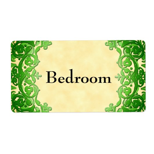 Étiquette Balise de déplacement personnalisé Vert Vintage Fl (Devant)