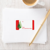 Étiquette Balise de Noël personnalisée Rouge, Vert, Or (En situation)