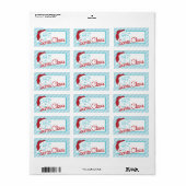 Étiquette Balise de Noël Retro à partir de Père Noël (Feuille entière)