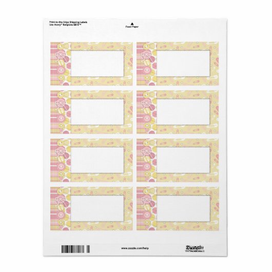 Étiquette Balise de nom de fille de bouton (Feuille entière)