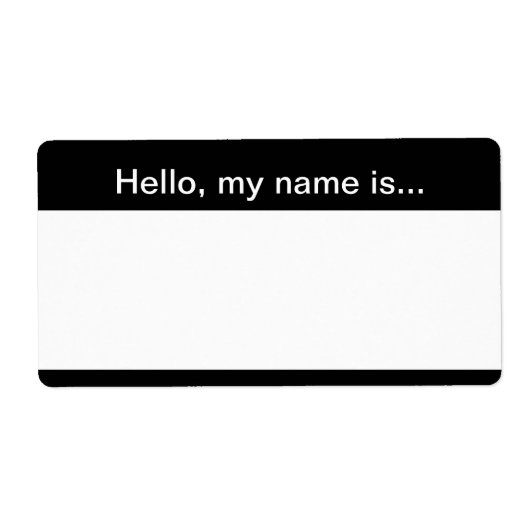 Étiquette Balise de nom d'entreprise noir et blanc - Étiquet (Devant)