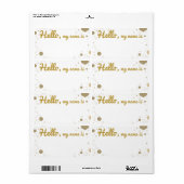 Étiquette Balise de nom d'hexagone doré personnalisée (Feuille entière)