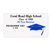 Étiquette Balise de nom du papier bleu noir de la réunion de (Devant)