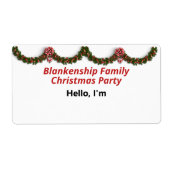 Étiquette Balise de nom du papier de la Garland et de la Bow (Devant)