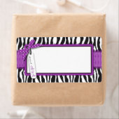Étiquette Balise d'impression Zebra & Hot Pink Accent Name (En situation)