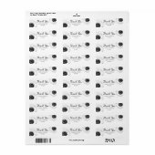 Étiquette Balise Fleurs de soleil noir et blanc Merci Favori (Feuille entière)