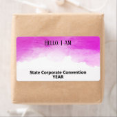 Étiquette Balise Magenta Watercolor Custom Group Paper Name (En situation)