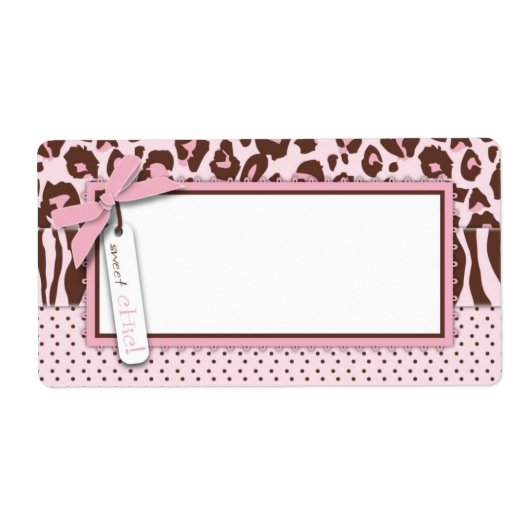 Étiquette Balise Nom de la fille Cheetah (Devant)