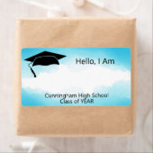 Étiquette Balise Nom de l'aquarelle bleue de la réunion de c (En situation)